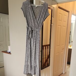 Caution To The Wind Black and White Striped Maxi Dress